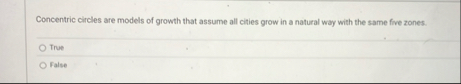 Concentric circles are models of growth that