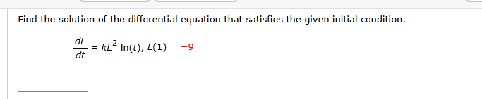 Find the solution o f the differential equation