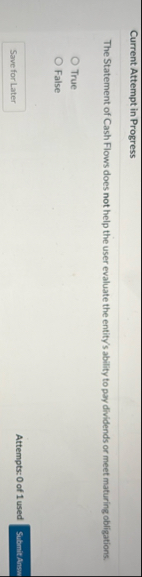 Current Attempt in Progress The Statement of Cash