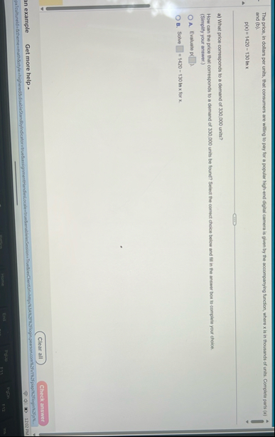 The price, in dollars per units, that consumers