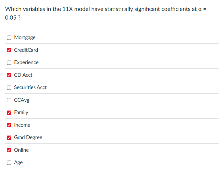 Which variables i n the 1 1 X model have