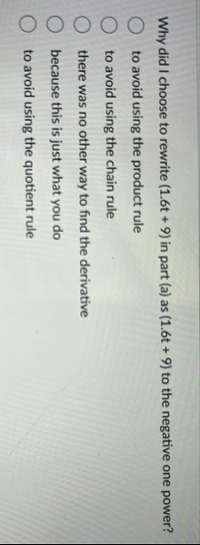 Why did I choose to rewrite ( 1 . 6 t 9 ) in part