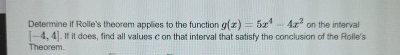 Determine if Rolle's theorem applies to the
