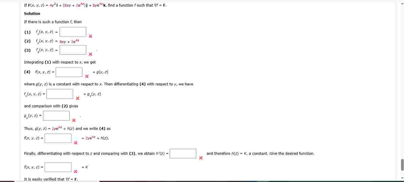 I f F ( x , y , z ) = 4 y 2 i + ( 8 x y + 2 e 4 x