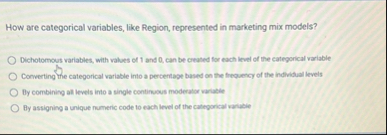 How are categorical variables, like Region,