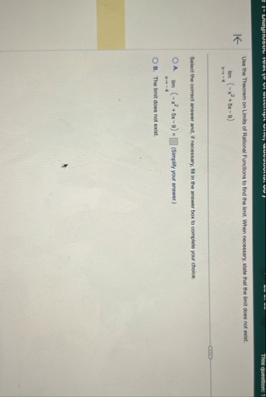 Use the Theorem on Limits of Rational Functions