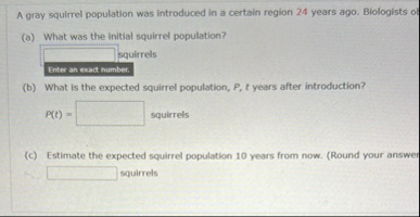 A gray squirrel population was introduced in a