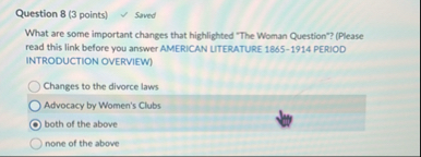 Question 8 ( 3 points ) Saved What are some