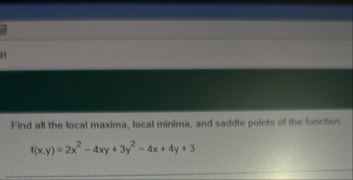 Find all the local maxima, local minima, and