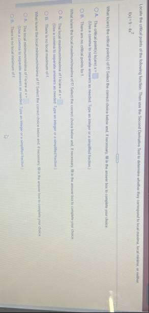 Locate the critical points of the following