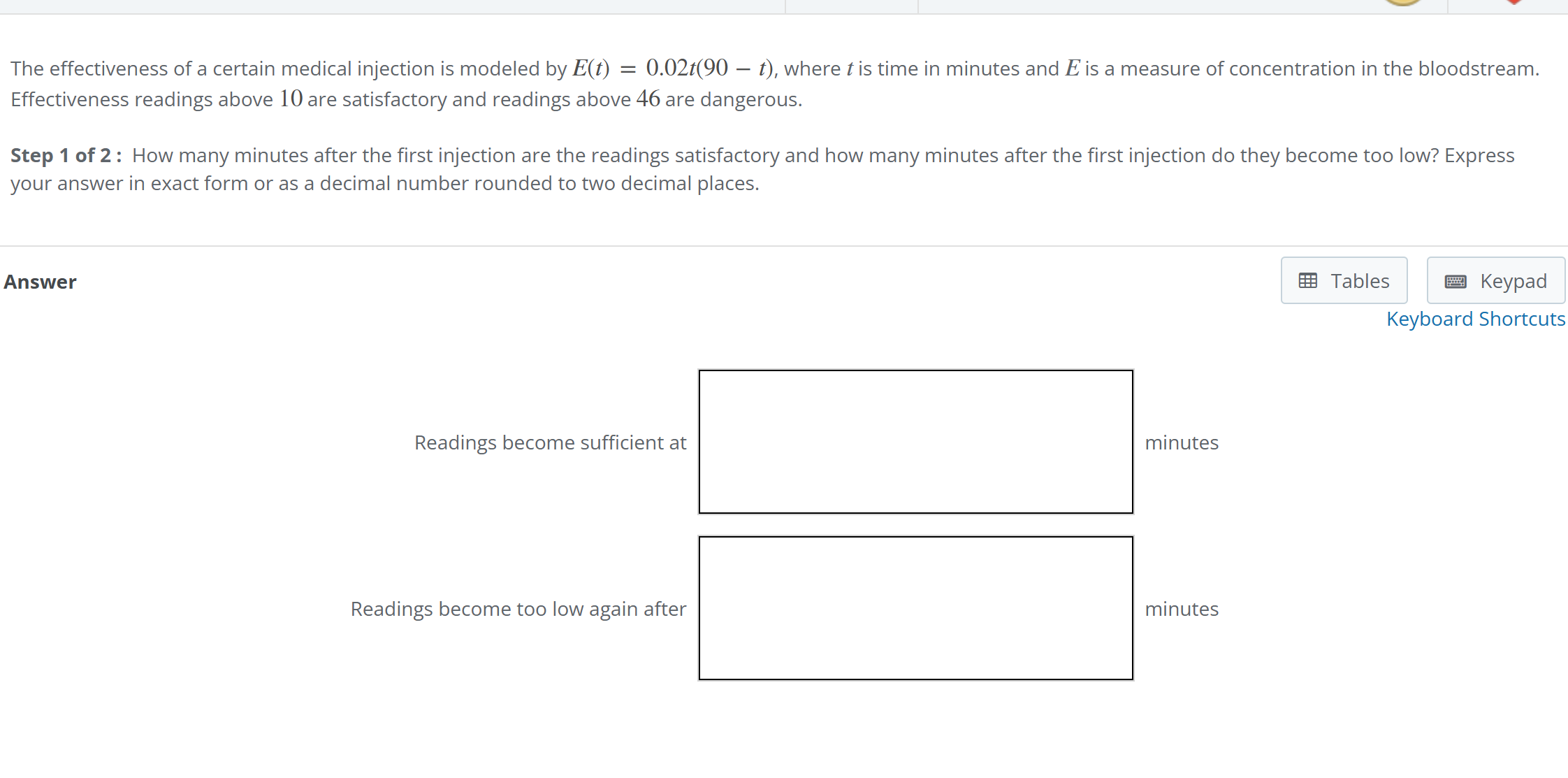 The effectiveness of a certain medical injection