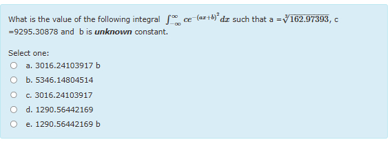 What i s the value o f the following integral - c