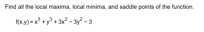 Find all the local maxima, local minima, and