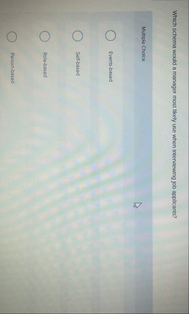 Which schema would a manager most likely use when