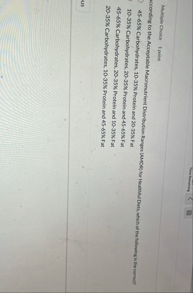 Time Remaining Multiple Choice 1 point iccording