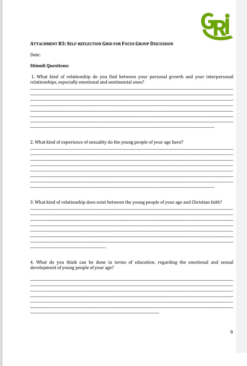 Attachment B 3 : Self - reflection Grid for Focus