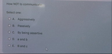 How NOT to communicate: Select one: A .