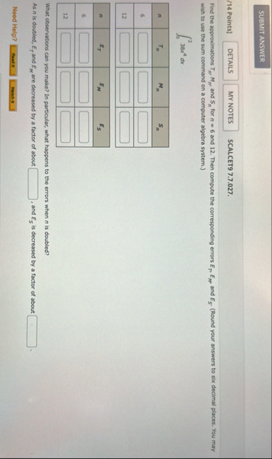 [ 1 4 Points ] SCALCET 9 7 . 7 . 0 2 7 . Find the