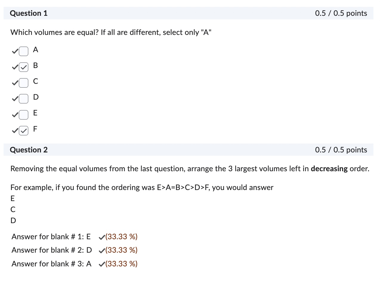 Explain the correct answers t o the following
