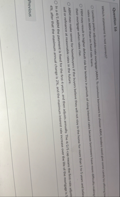 Question 1 6 Which statement is not correct?