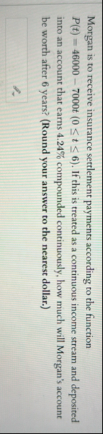 Morgan is to receive insurance settlement