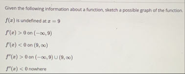 Given the following information about a function,