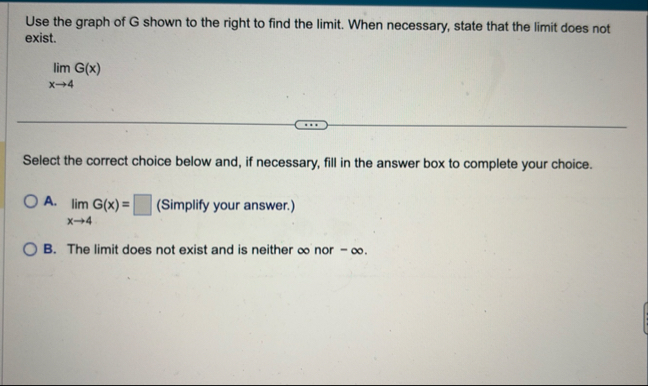 Use the graph of G shown to the right to find the
