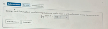 lim x 4 0 . 5 x 2 - 2 x x = 4 0 . 5