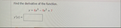 Find the derivative of the function. y ' ( x ) =