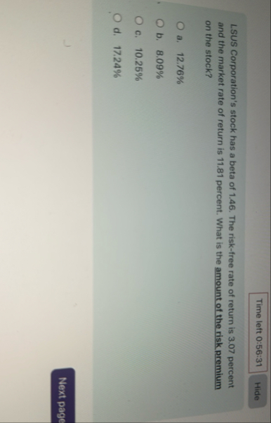 Time left 0 : 5 6 : 3 1 LSUS Corporation's stock