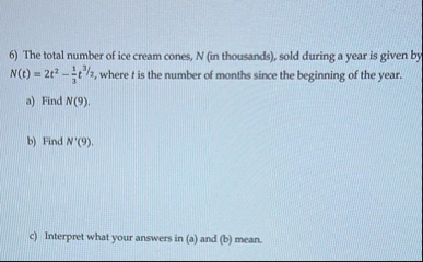 The total number of ice cream cones, N ( in