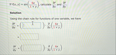 If f ( x , y ) = s i n ( 6 x 1 y ) , calculate d