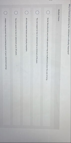 Why is financial planning for retirement