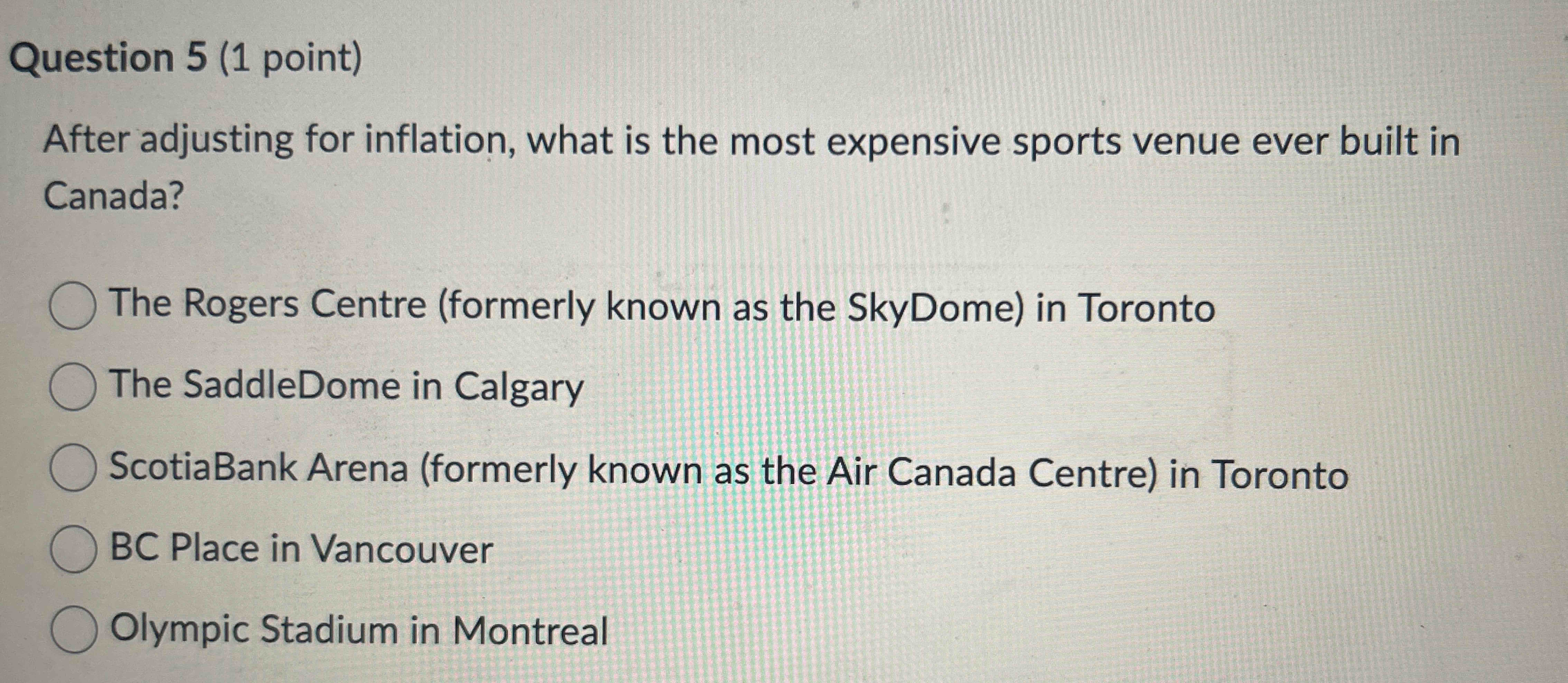 Question 5 ( 1 point ) After adjusting for