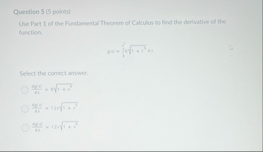 Question 5 ( 5 points ) Use Part 1 of the