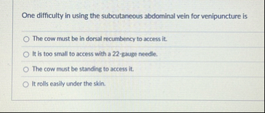 One difficulty in using the subcutaneous
