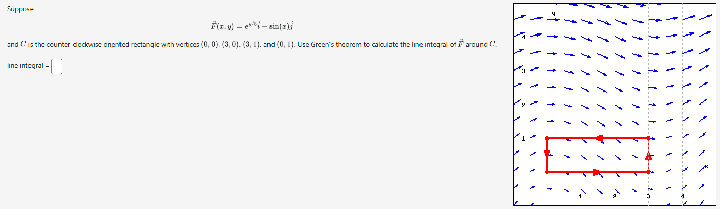 Suppose vec ( F ) ( x , y ) = e y 5 vec ( i ) - s