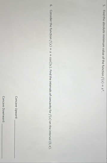 Find the absolute minimum value of the function f