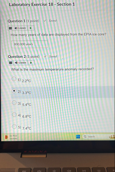 Laboratory Exercise 1 8 - Section 1 Question 1 (