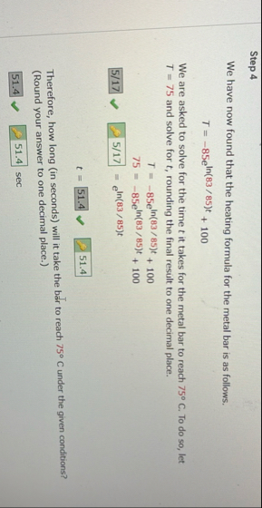 Step 4 We have now found that the heating formula