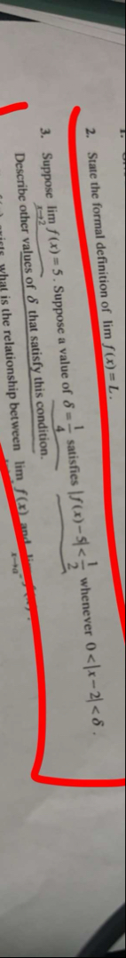 State the formal definition of lim ? f ( x ) = L