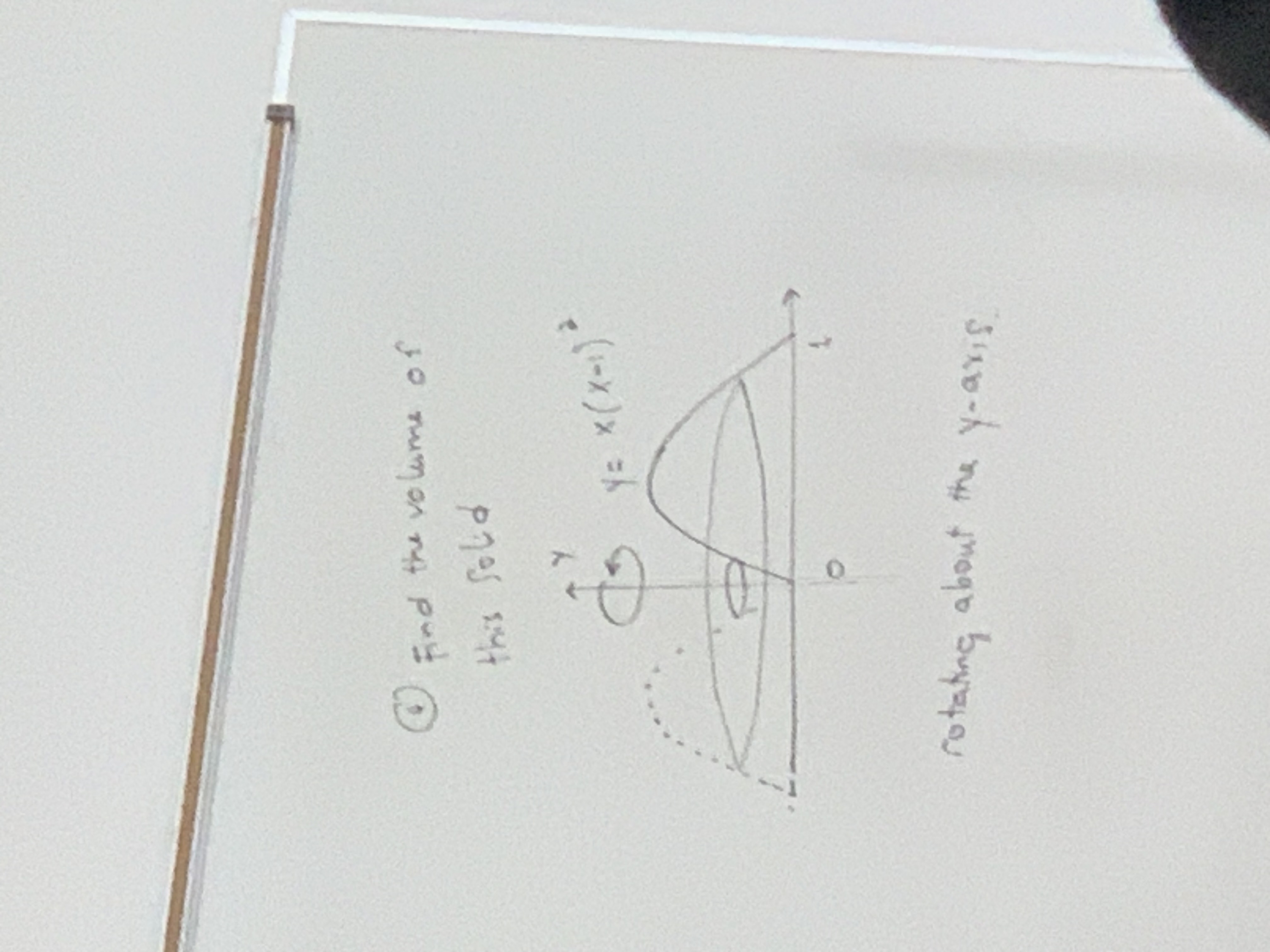 ( 1 ) Find the volume of this fold rotating about