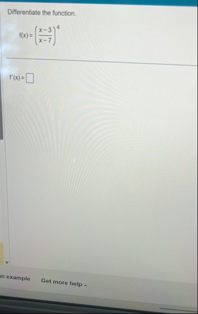 Differentiate the function. f ( x ) = ( x - 3 x -