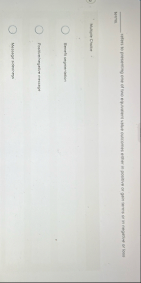 refers to presenting one of two equivalent value