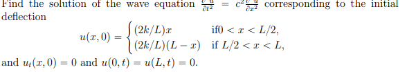 Find the solution o f the wave equation d e l u d