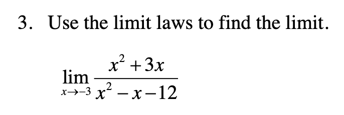 Use the l i m i t laws t o find the l i m i t .