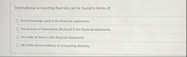 International accounting diversity can be found