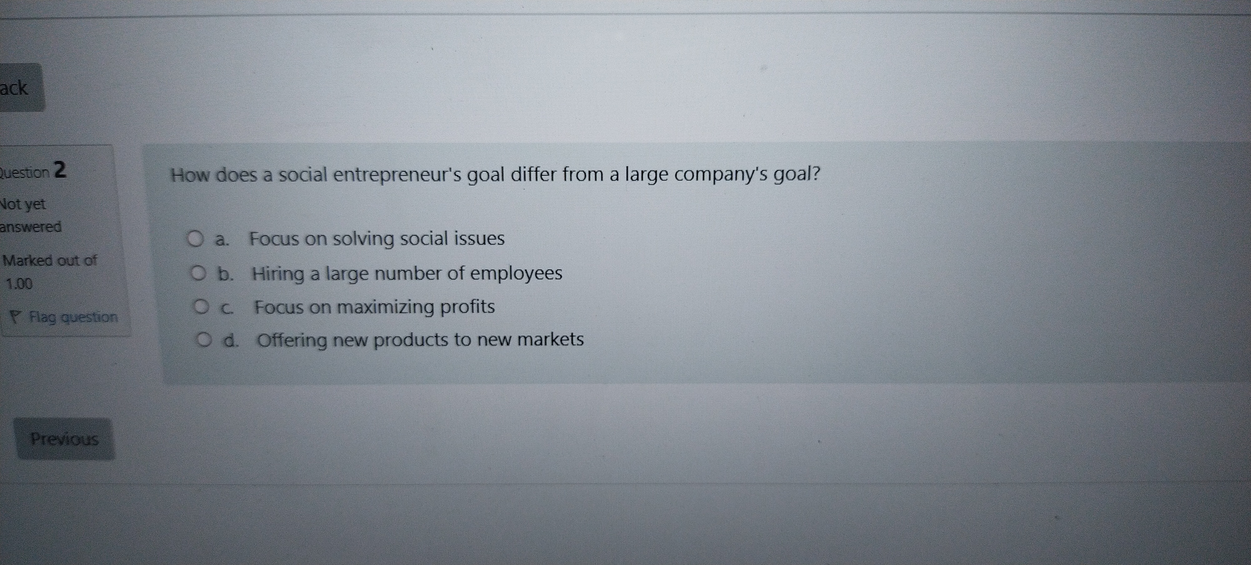 How does a social entrepreneur's goal differ from