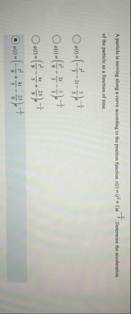 A particle is moving along a curve according to