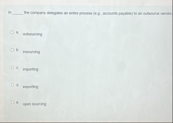 In the company delegates an entire process ( e .